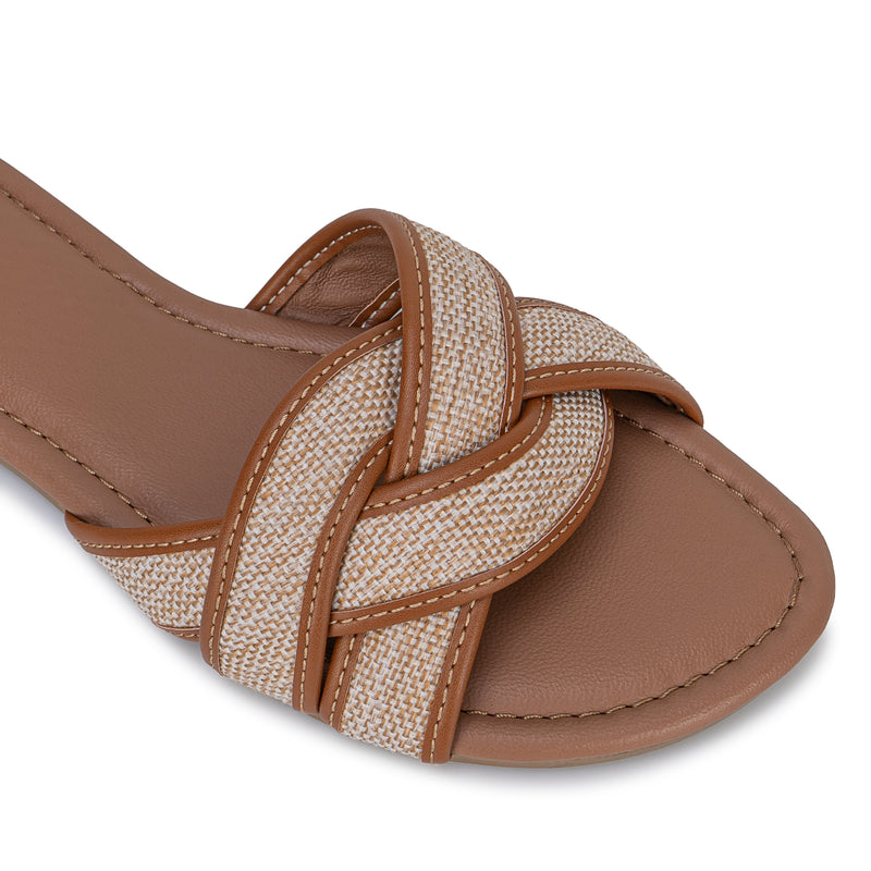 Sandalia Slide Casual Natural