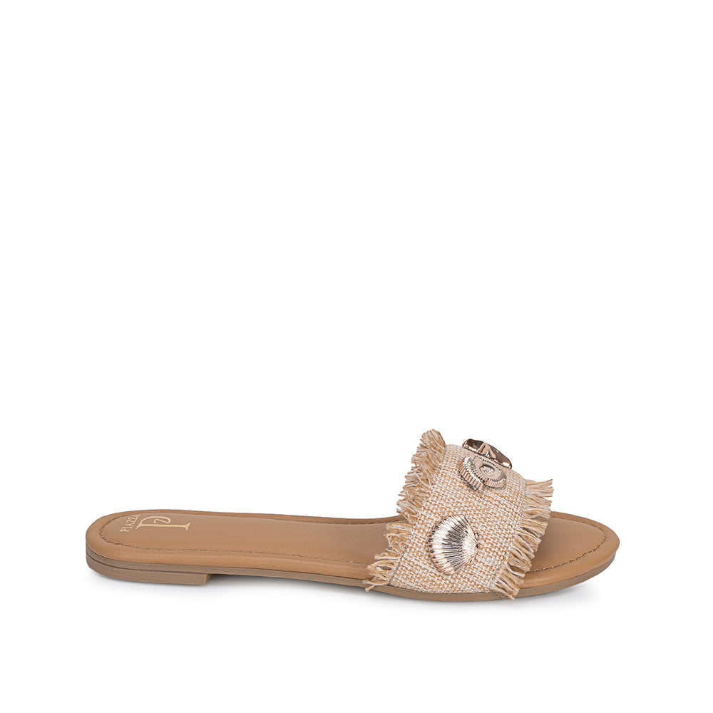 Sandalia Slide Casual Beige