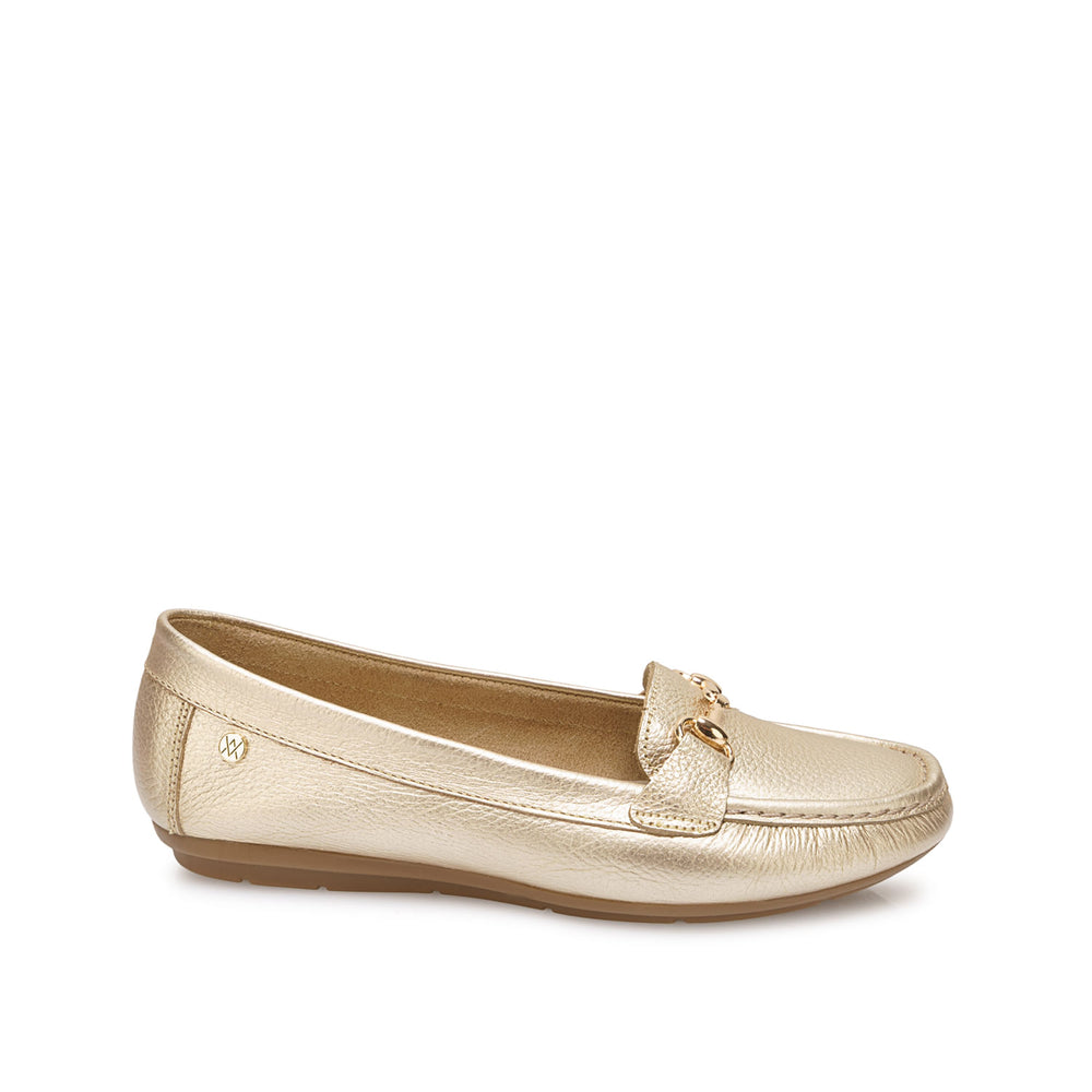 Zapato Mocasín Casual Dorado