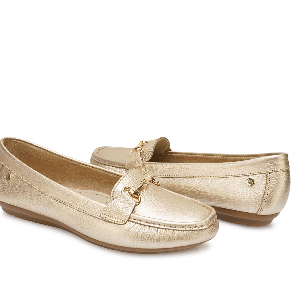 Zapato Mocasín Casual Dorado