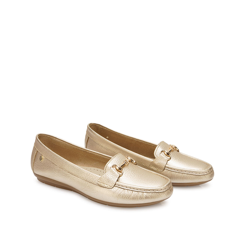 Zapato Mocasín Casual Dorado