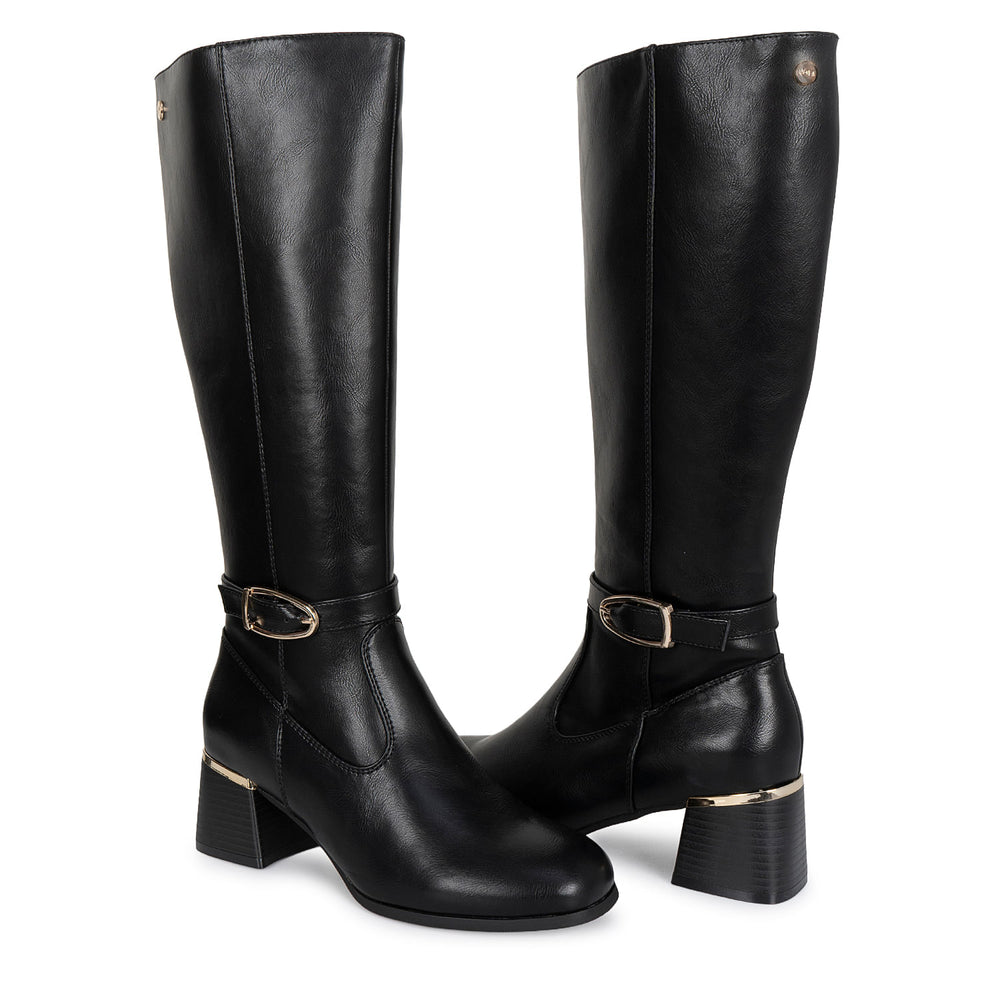 Bota Alta Jodhpur Casual Negro Adv