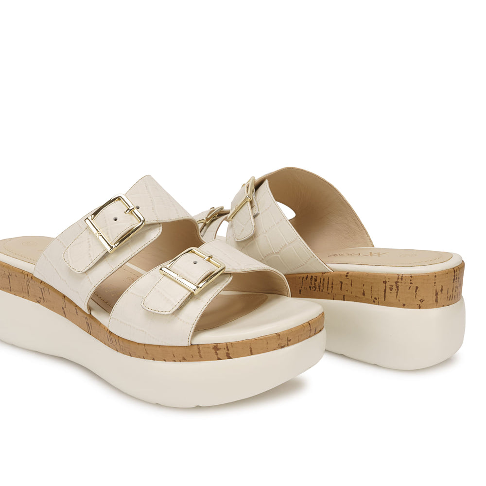 Sandalia Slide Casual Hueso