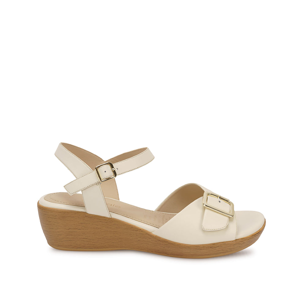 Sandalia D'orsay Casual Hueso