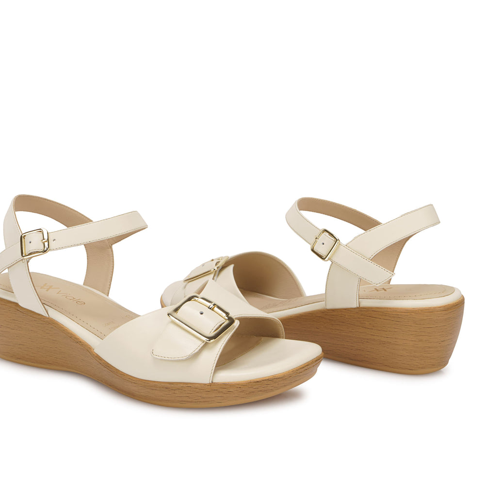 Sandalia D'orsay Casual Hueso