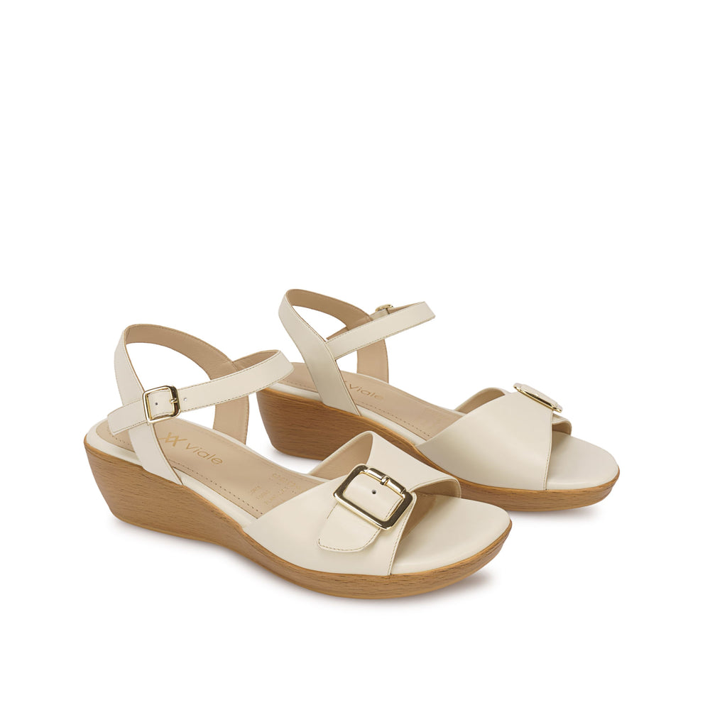 Sandalia D'orsay Casual Hueso