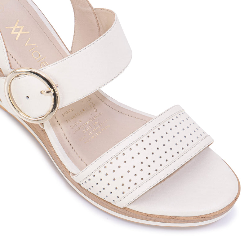 Sandalia D'Orsay Casual Hueso