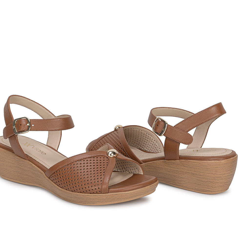 Sandalia D'Orsay Casual Caramelo