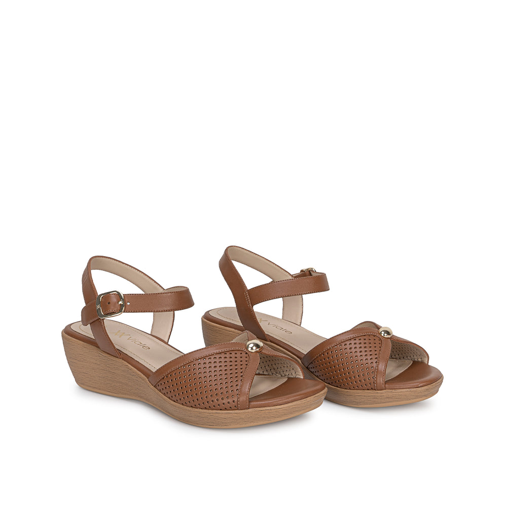 Sandalia D'Orsay Casual Caramelo