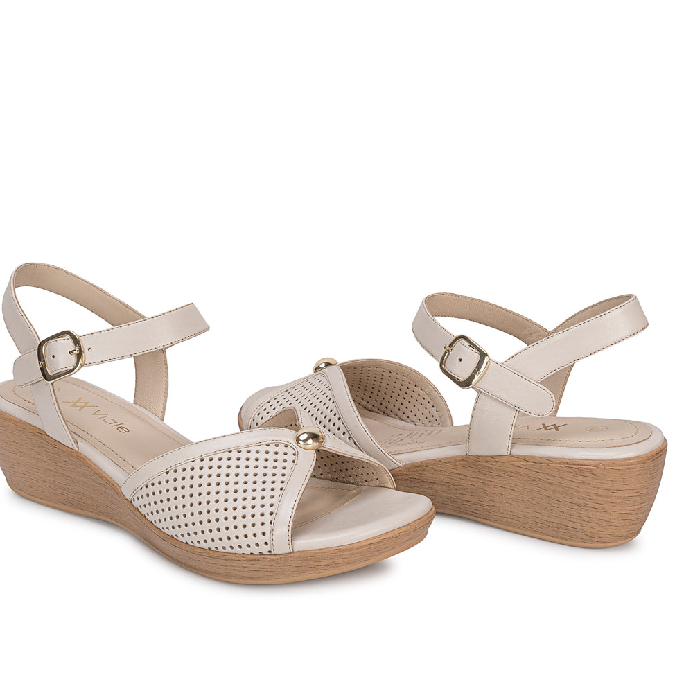Sandalia D'Orsay Casual Vainilla