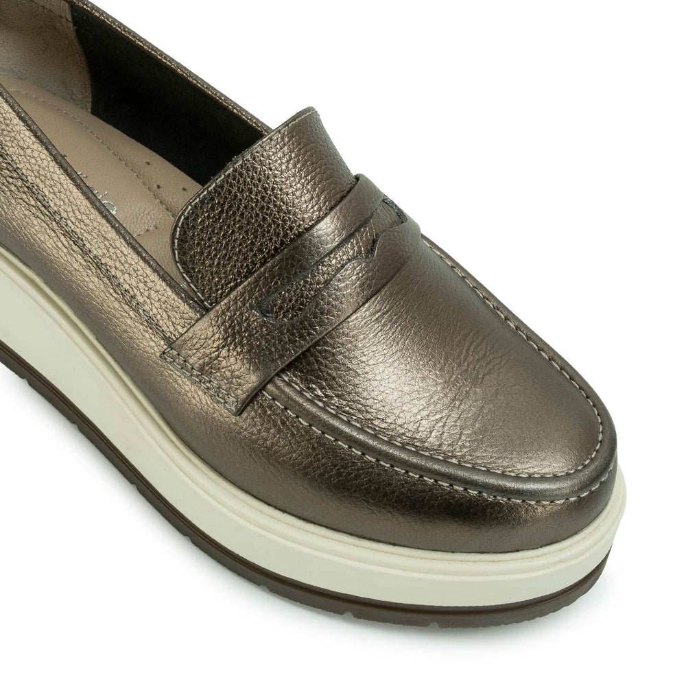 Zapato Mocasín Casual Plata