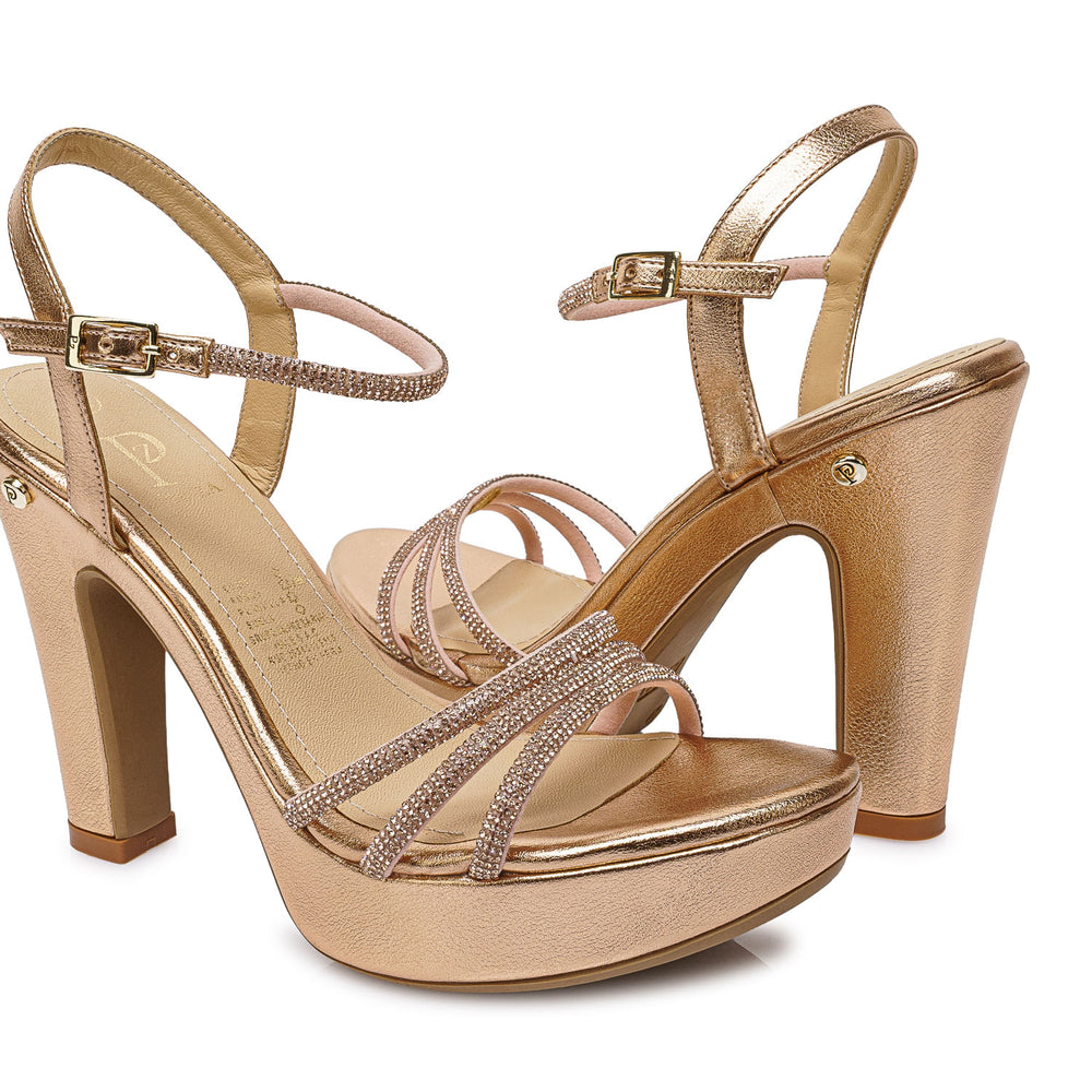 Sandalia D'Orsay Oro Rosa