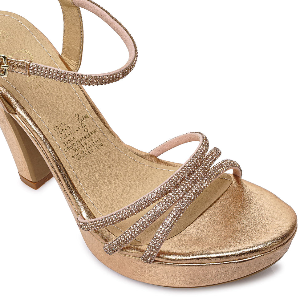 Sandalia D'Orsay Oro Rosa