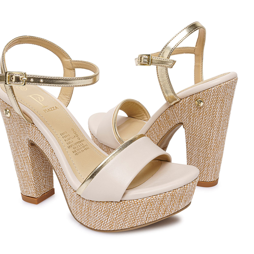Sandalia D'orsay Casual Hueso