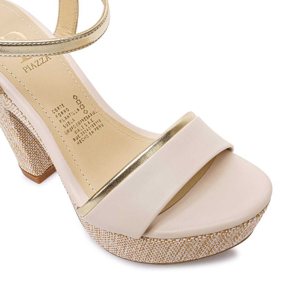 Sandalia D'orsay Casual Hueso