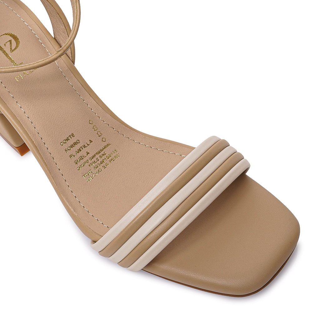 Sandalia D'Orsay Casual Beige
