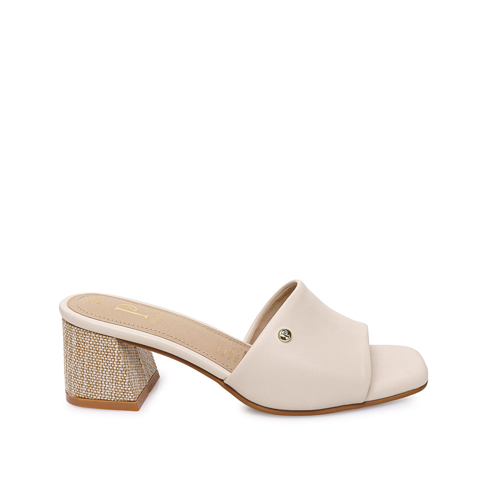 Sandalia Slide Casual Hueso