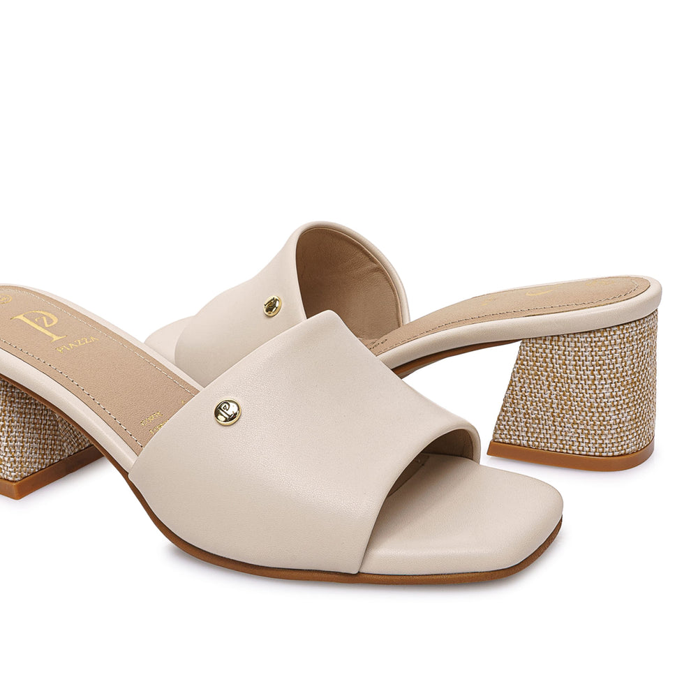 Sandalia Slide Casual Hueso