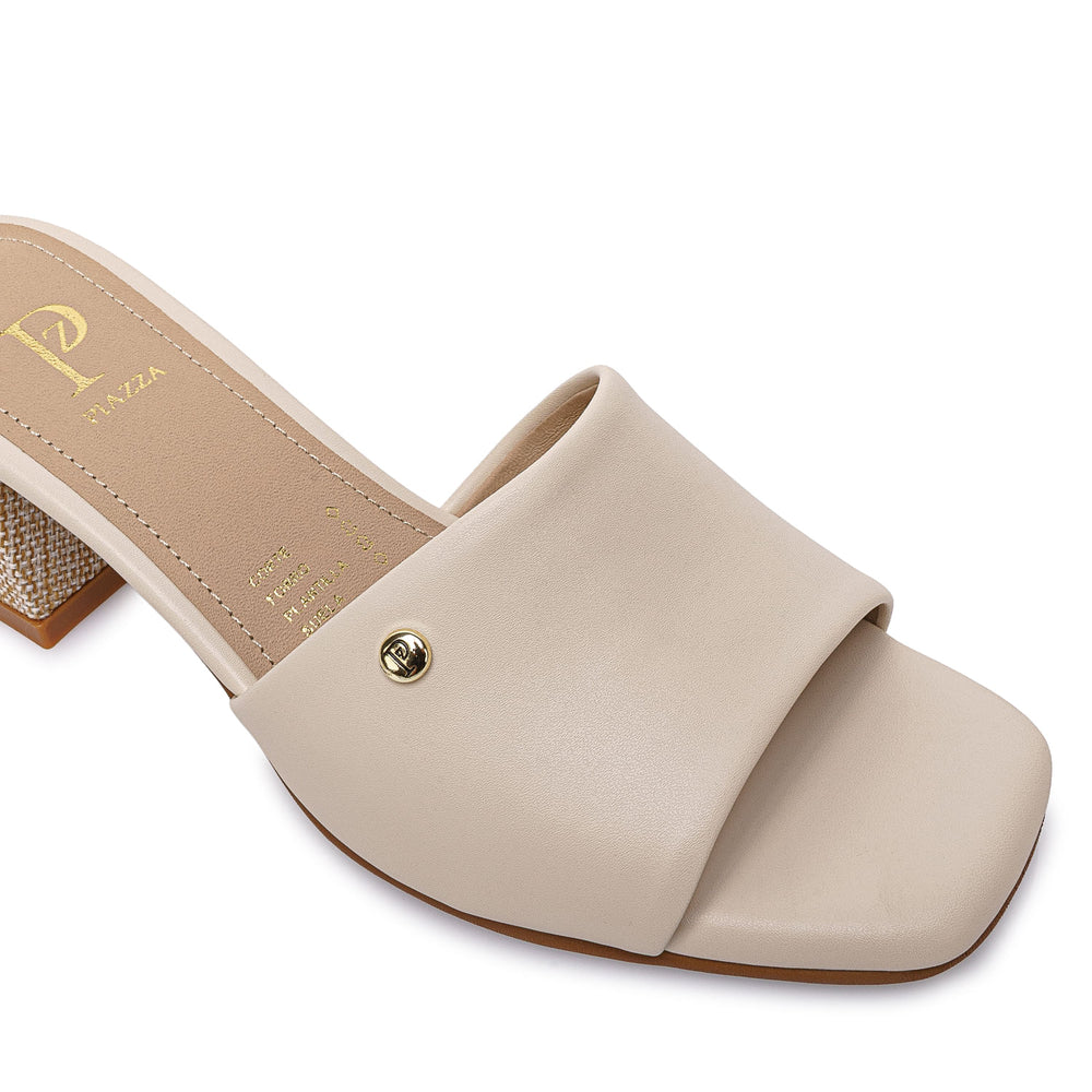 Sandalia Slide Casual Hueso