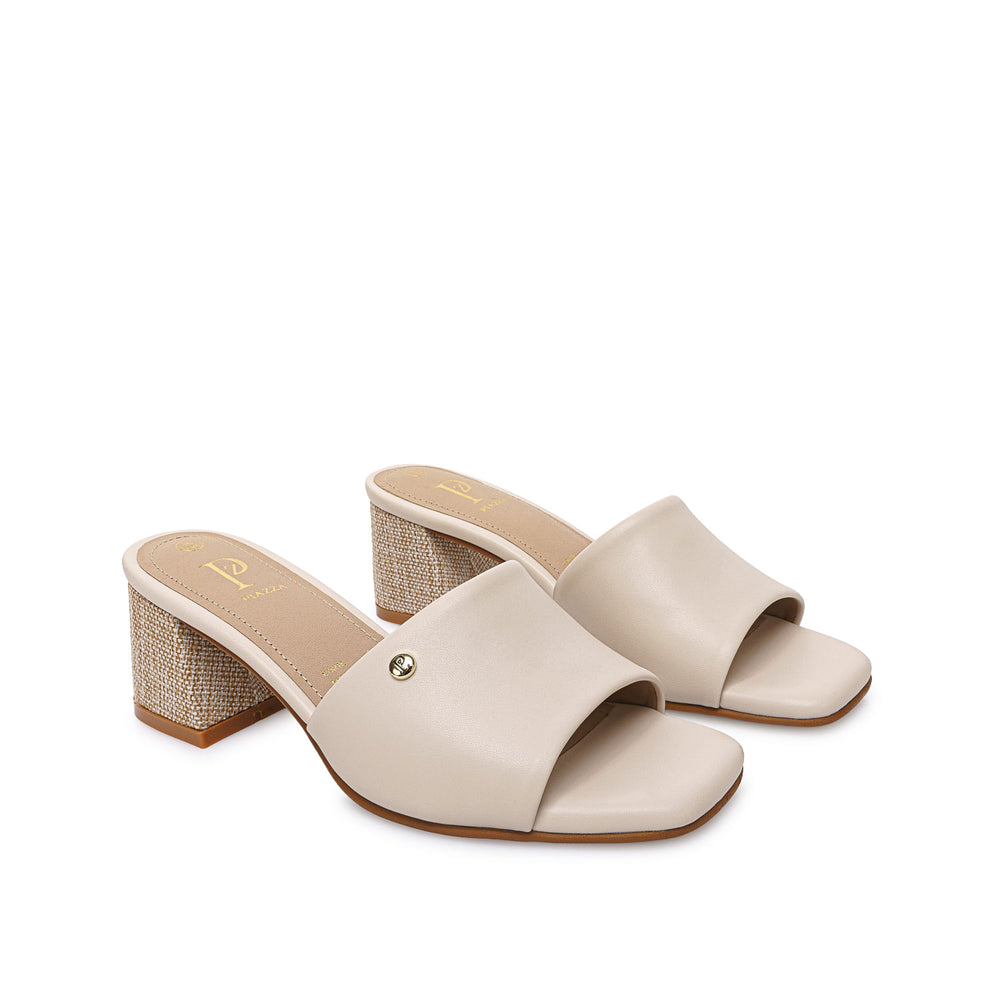Sandalia Slide Casual Hueso