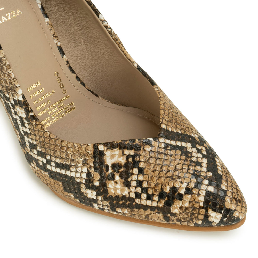 Zapato Stiletto Casual Piton/Cara