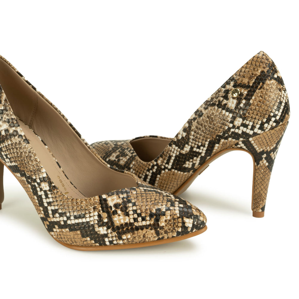 Zapato Stiletto Casual Piton/Cara