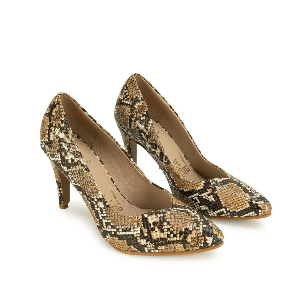 Zapato Stiletto Casual Piton/Cara