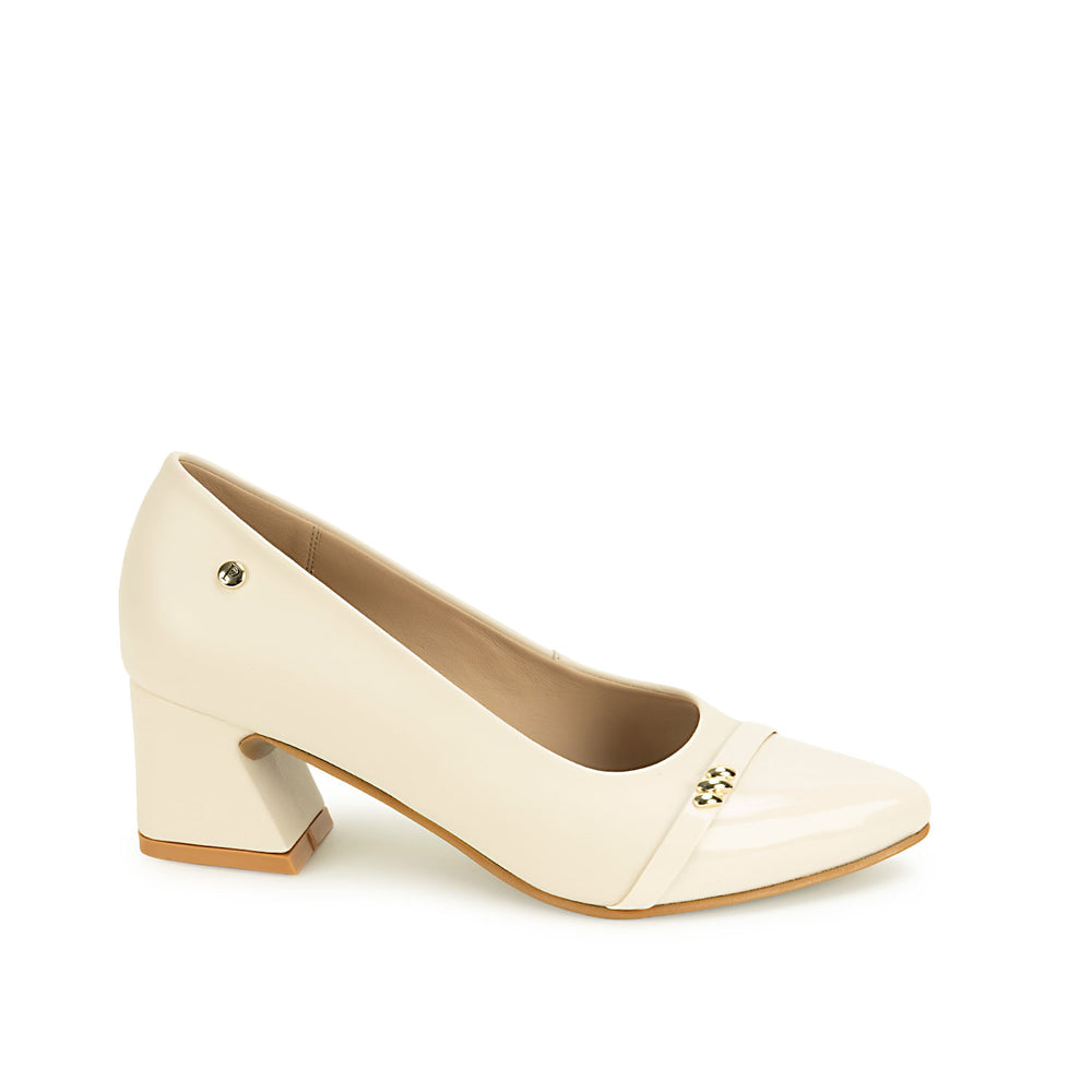 Zapato Stiletto Casual Hueso