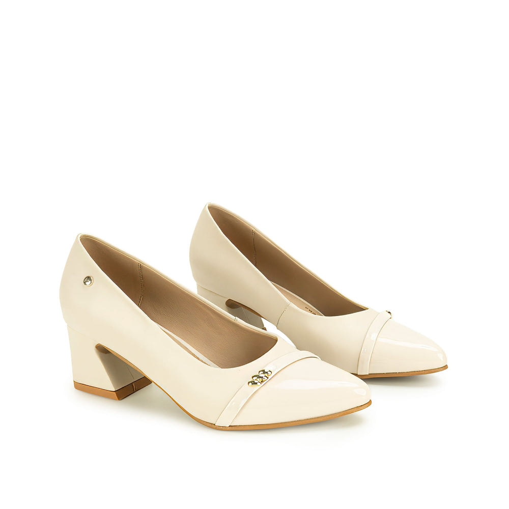 Zapato Stiletto Casual Hueso