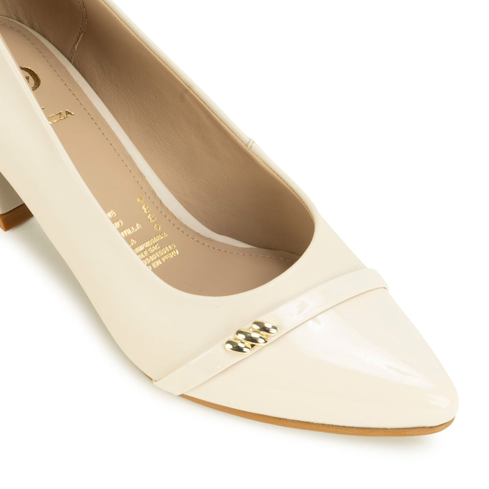 Zapato Stiletto Casual Hueso