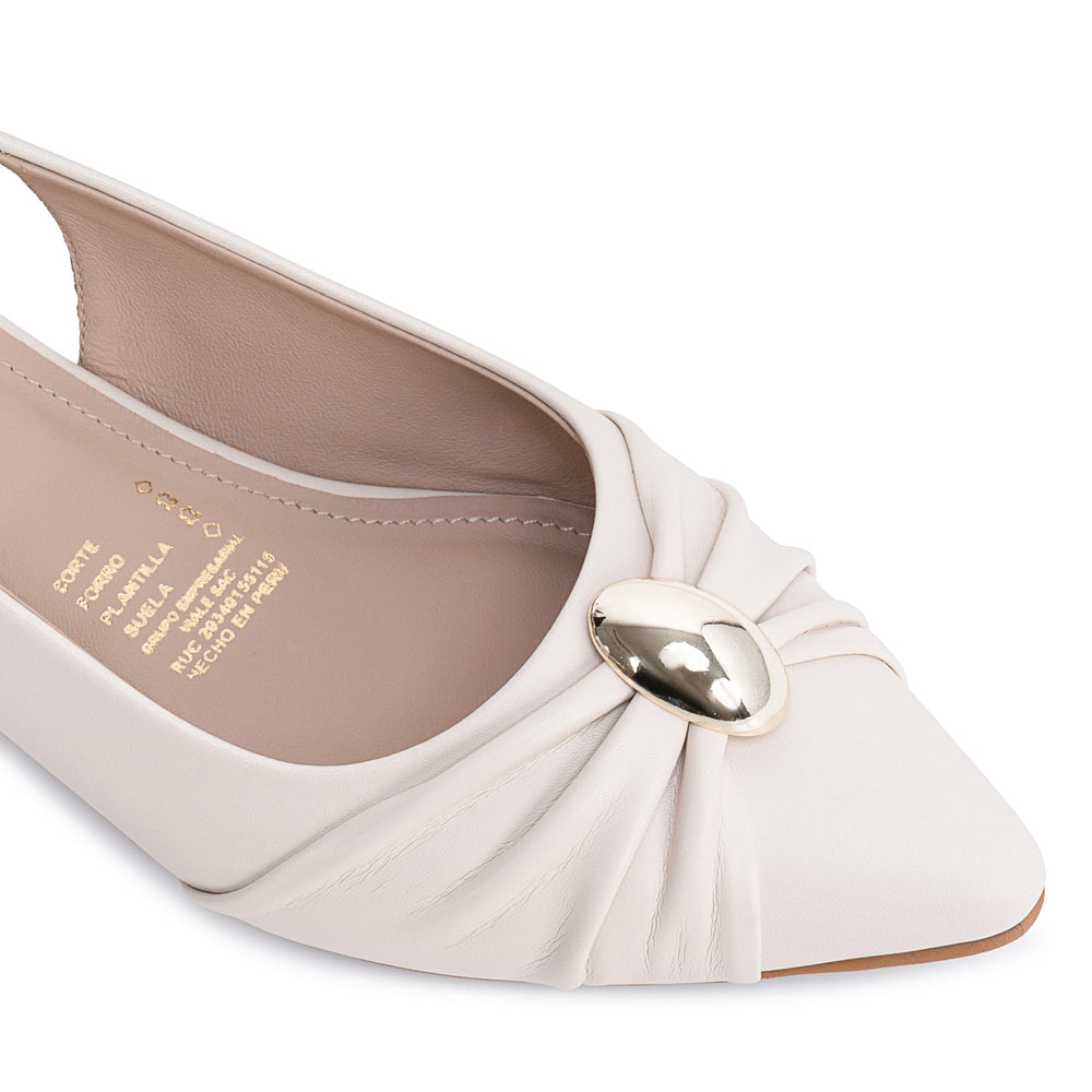 Zapato Stiletto Casual Hueso