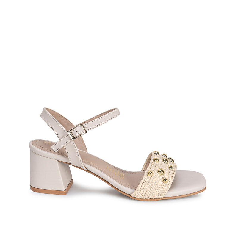 Sandalia D'Orsay Casual Hueso
