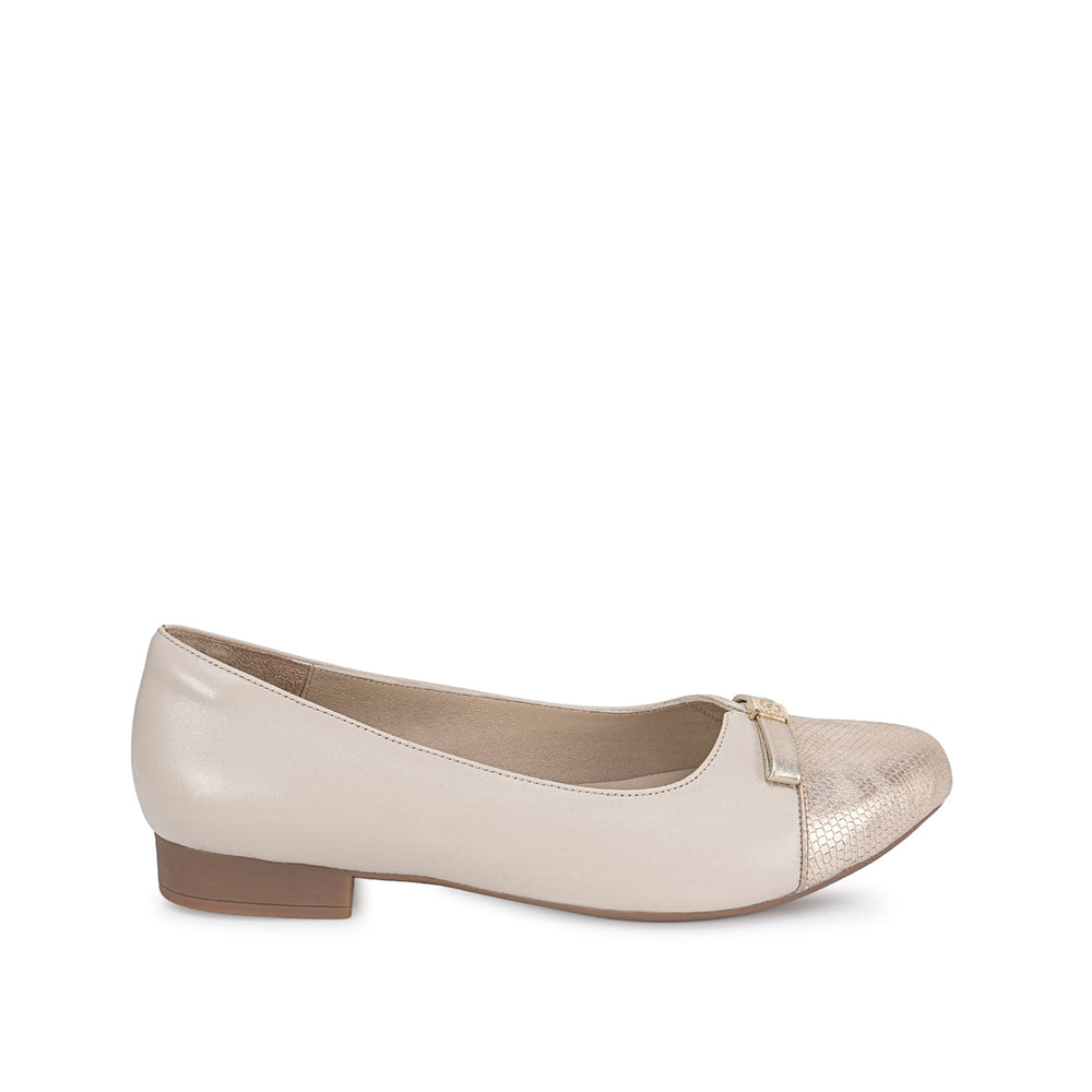 Zapato Ballerina Casual Hueso