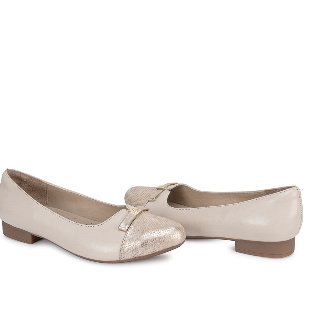 Zapato Ballerina Casual Hueso