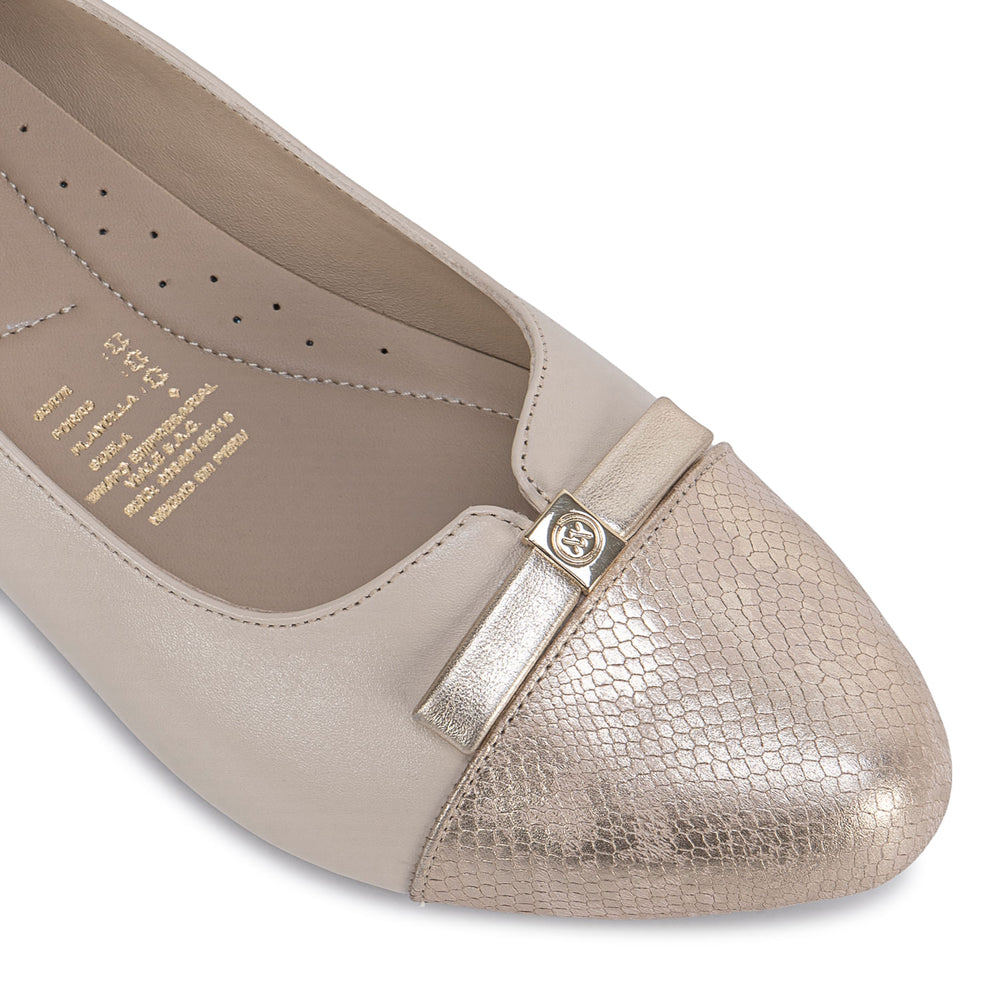 Zapato Ballerina Casual Hueso