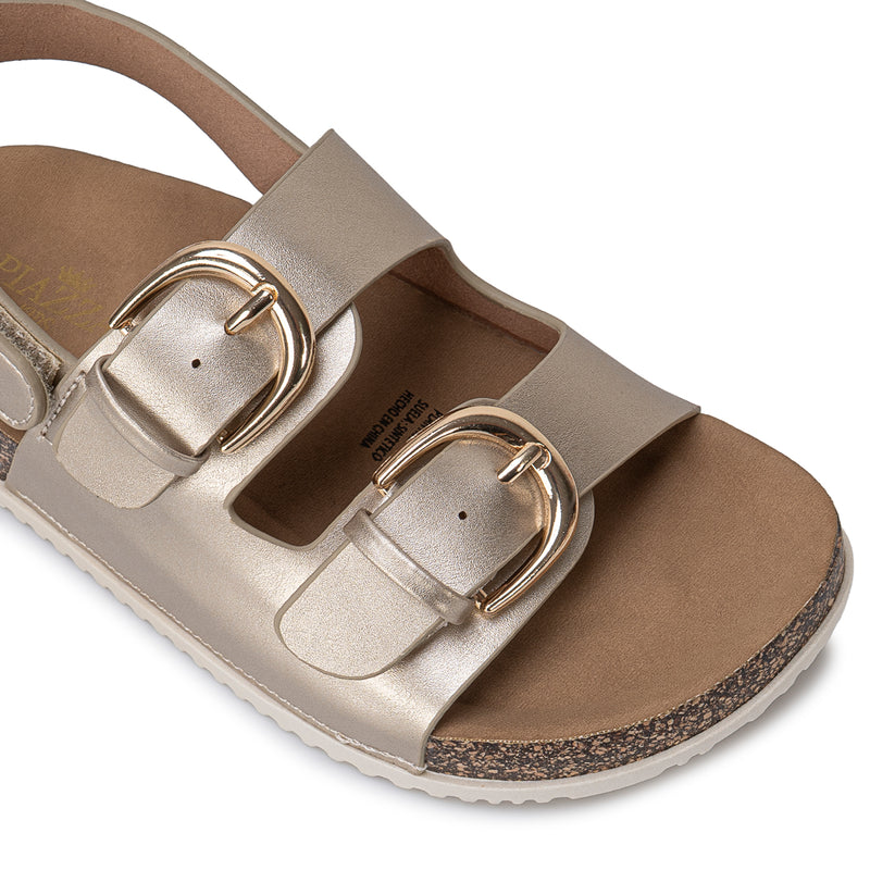 Sandalia Strap Casual Dorado
