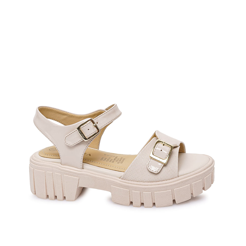 Sandalia D'Orsay Casual Hueso