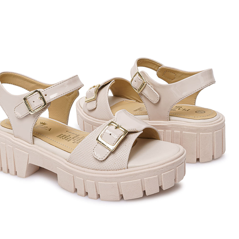Sandalia D'Orsay Casual Hueso