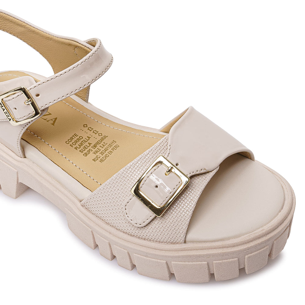 Sandalia D'Orsay Casual Hueso