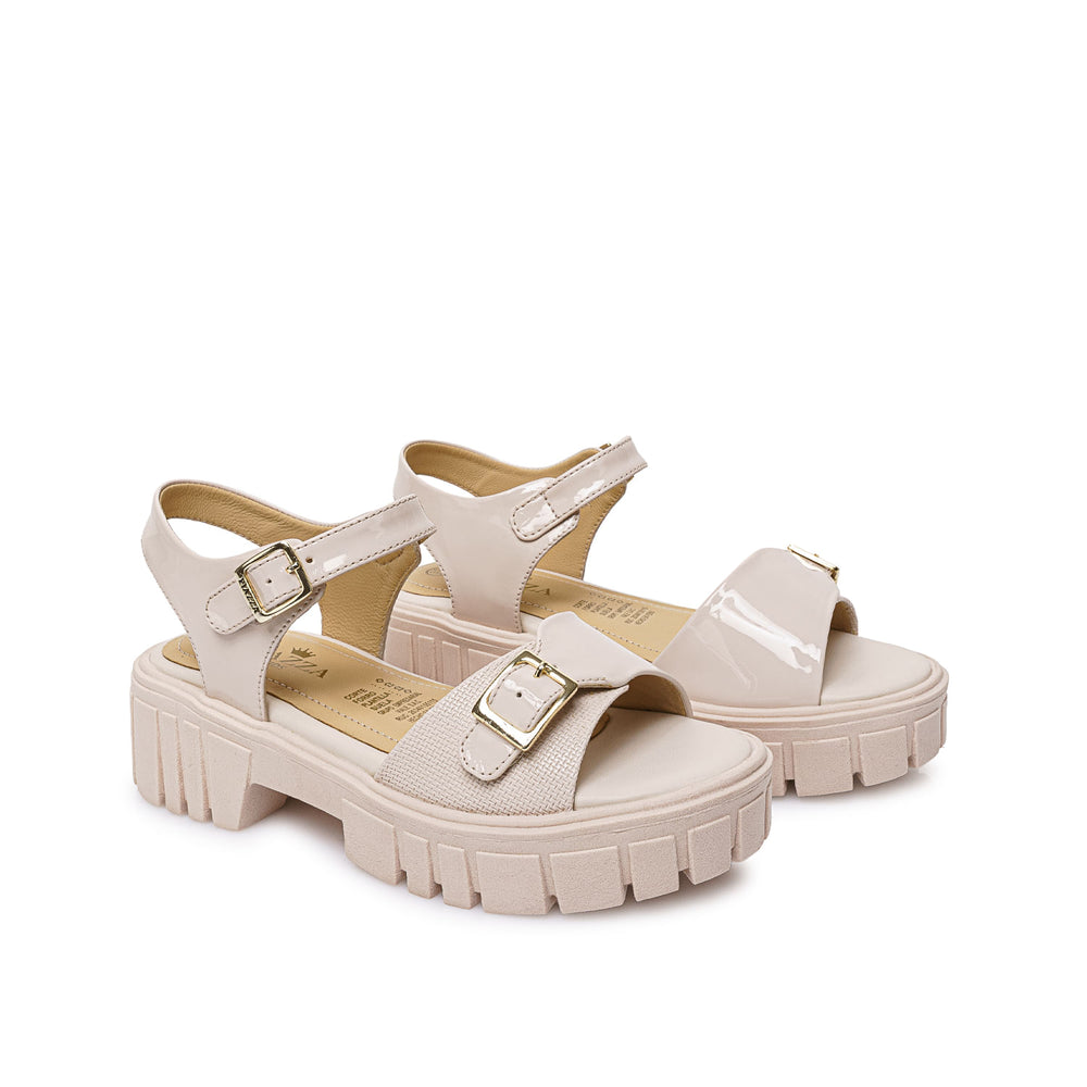 Sandalia D'Orsay Casual Hueso