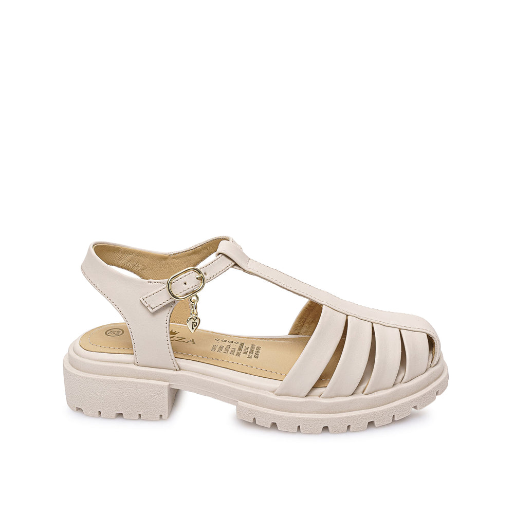 Sandalia Franciscana Casual Hueso