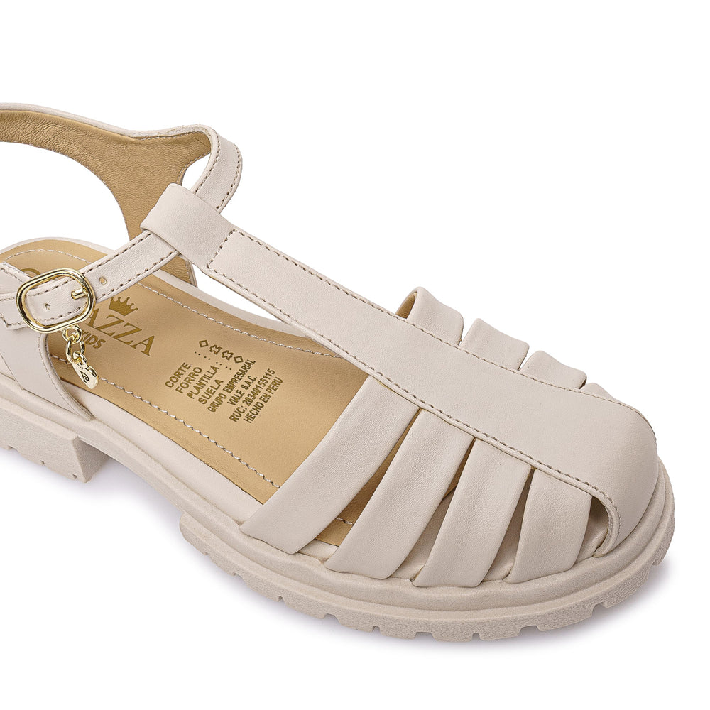 Sandalia Franciscana Casual Hueso