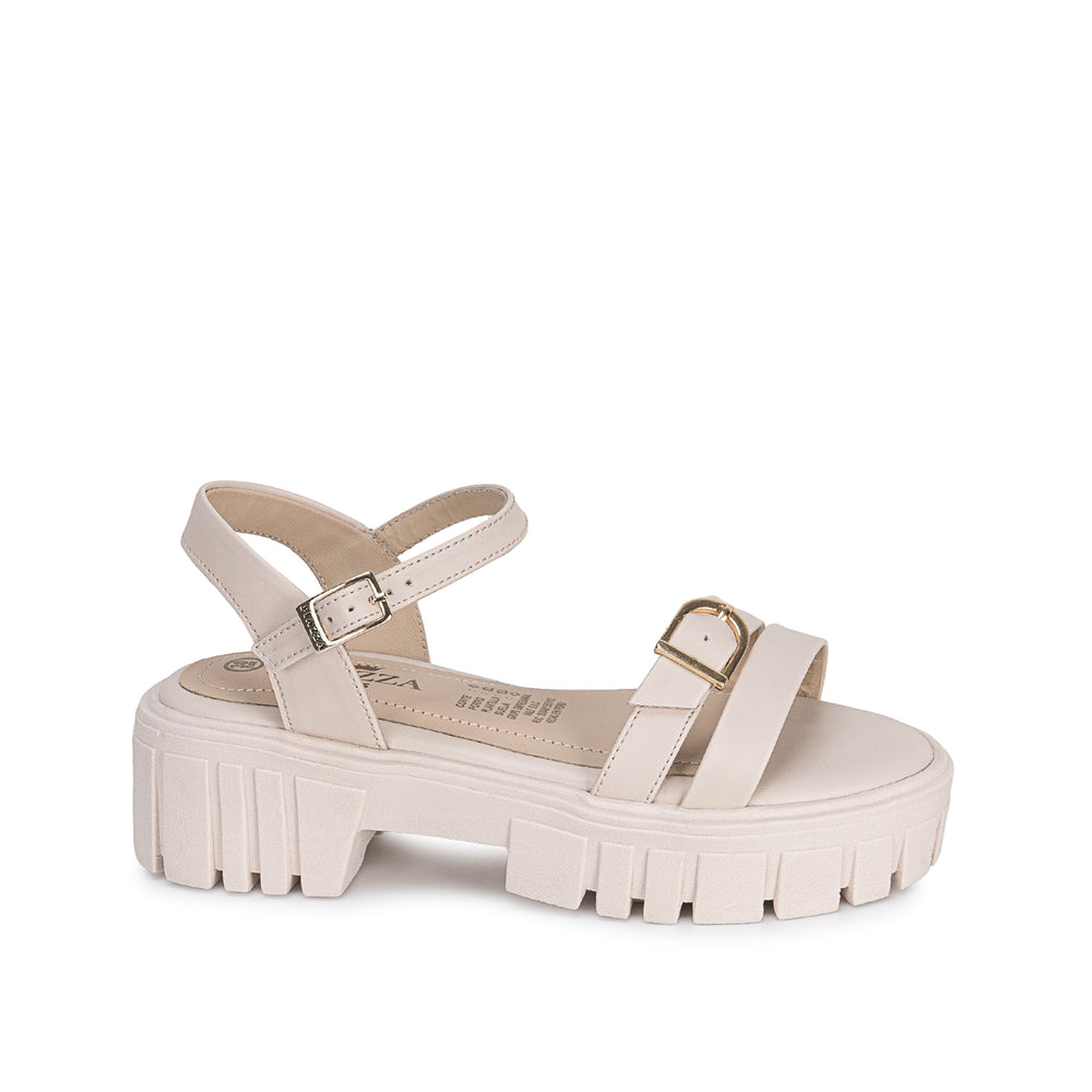 Sandalia D'Orsay Casual Hueso