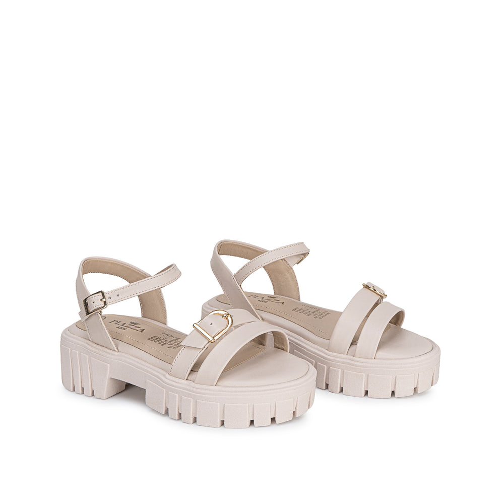 Sandalia D'Orsay Casual Hueso