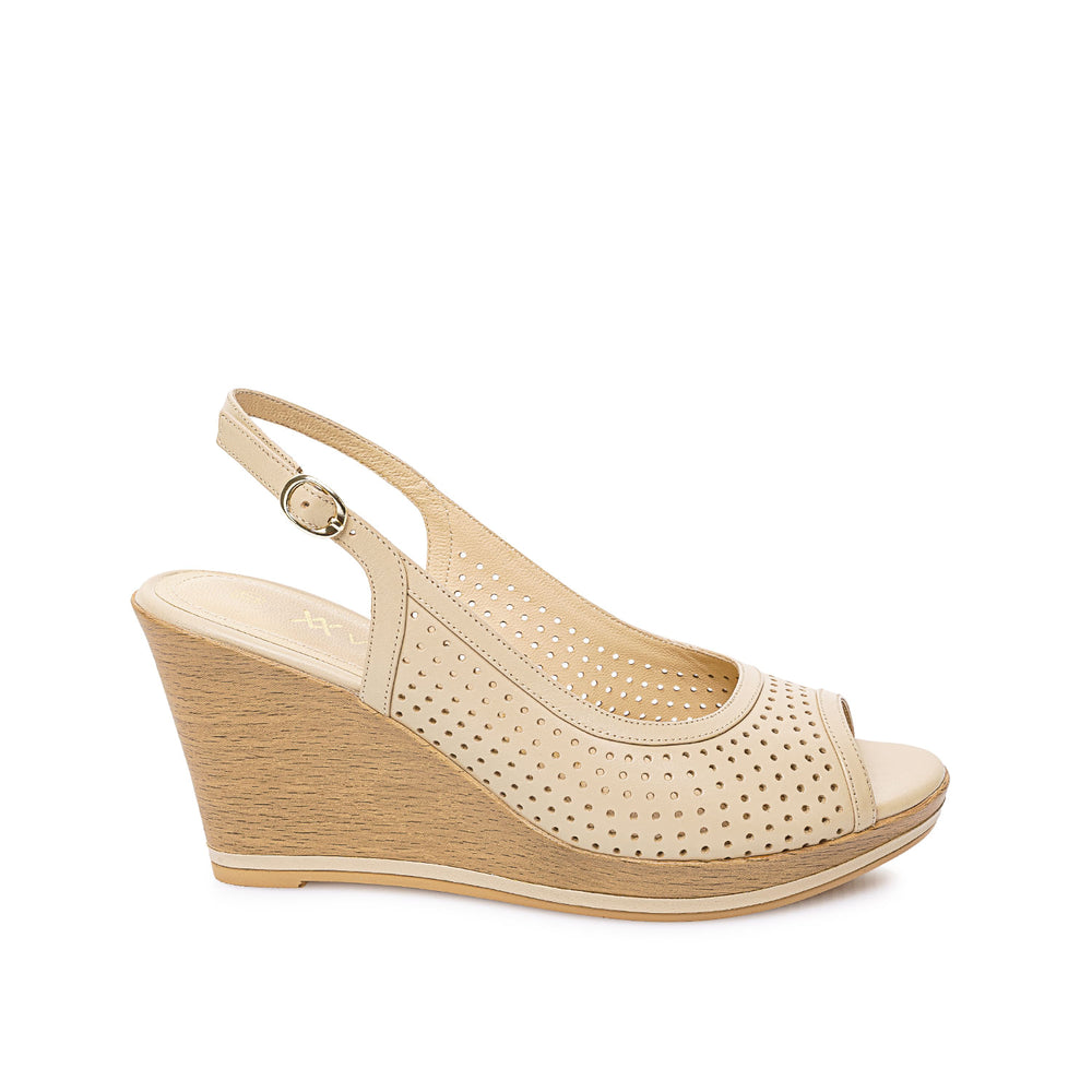 Sandalia Peep Toe Casual Pele
