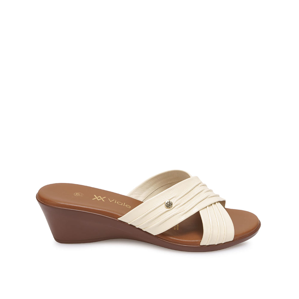Sandalia Slide Casual Hueso