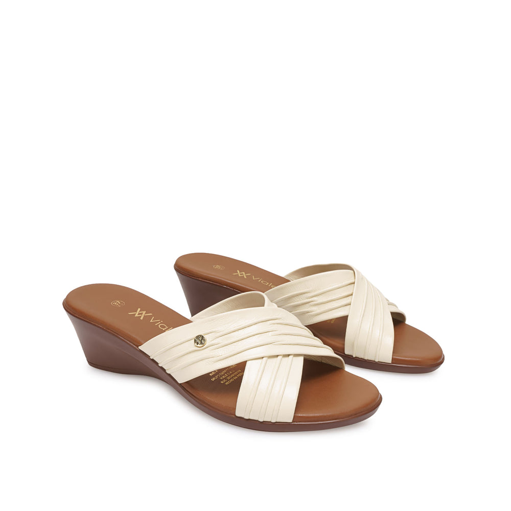 Sandalia Slide Casual Hueso
