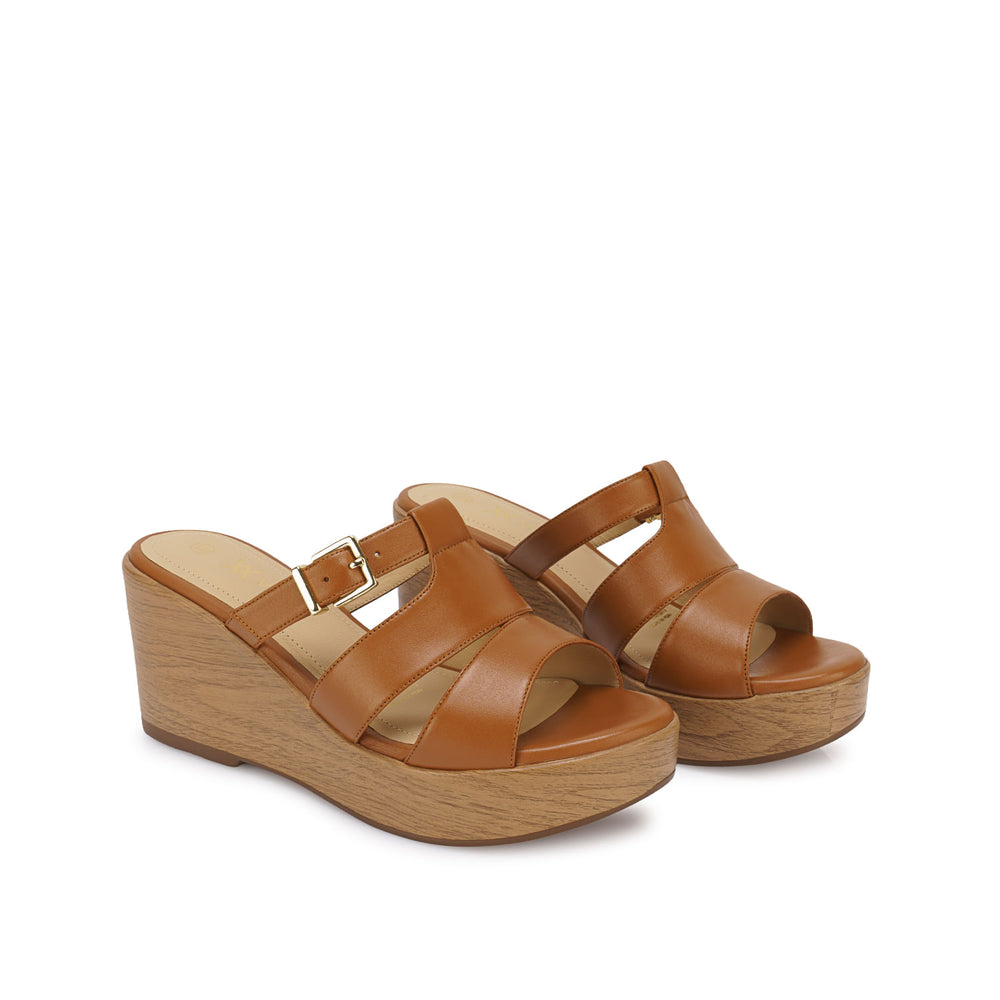Sandalia Slide Casual Camel