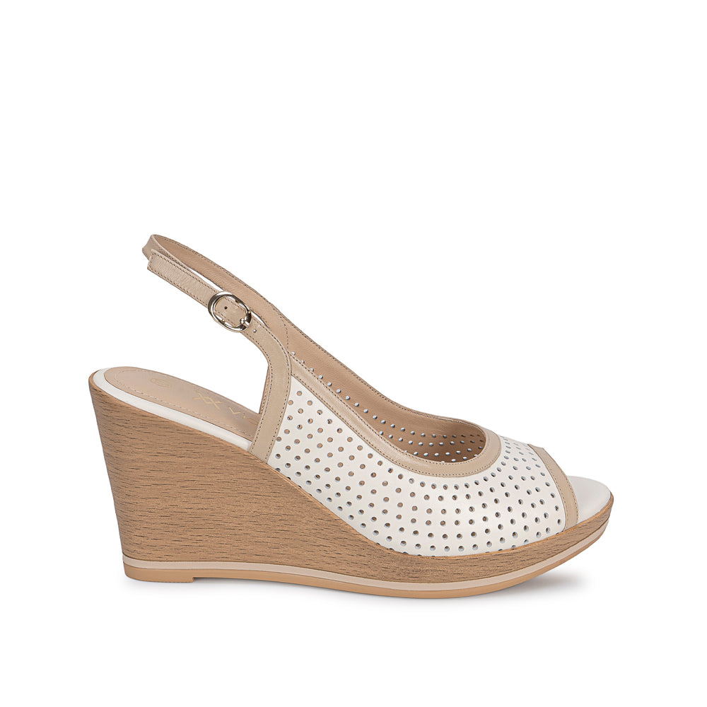 Sandalia Peep Toe Casual Hues/Pele