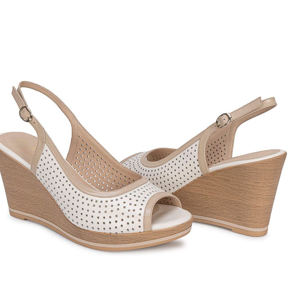 Sandalia Peep Toe Casual Hues/Pele